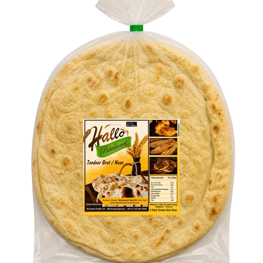 Hallo Bäckerei - Tandoor Brot / Naan 4 Stück