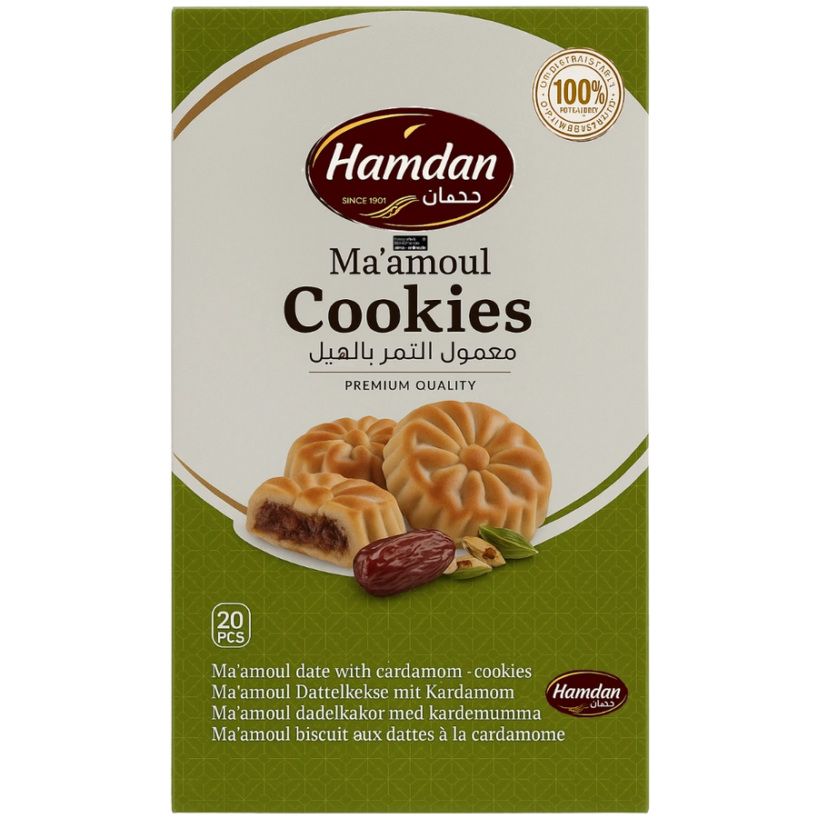 Hamdan - Cookies, Ma'amoul Dattelkekse mit Kardamom 400g