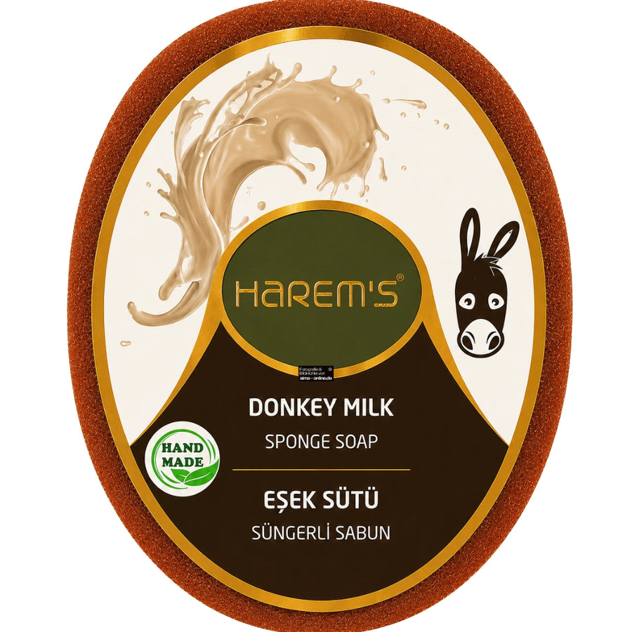 Harem's - Eselsmilch Schwammseife, Eşek Sütü Süngerli Sabun 120g