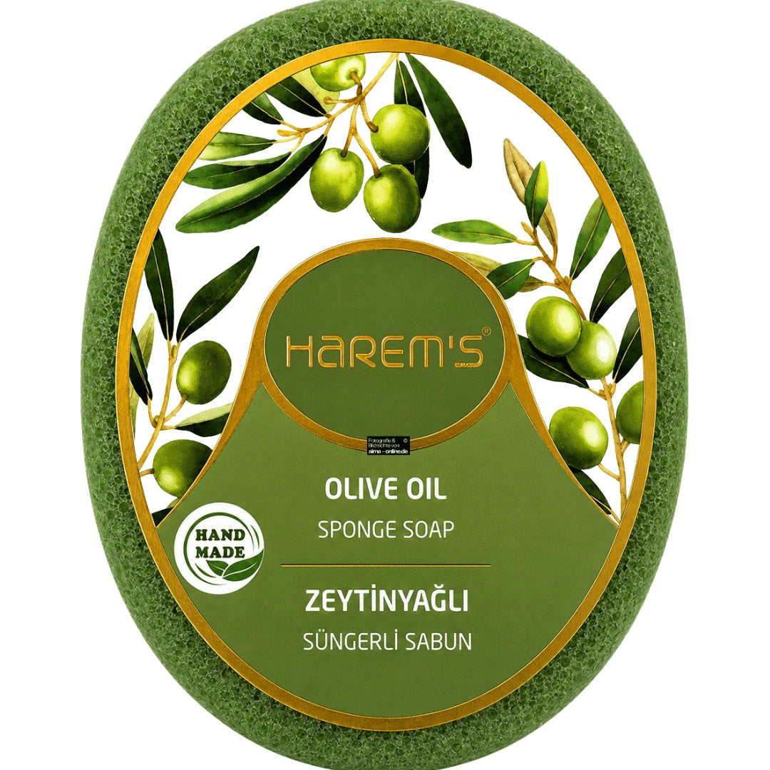 Harem's - Olivenöl Schwammseife, Zeytinyağlı Süngerli Sabun 120g