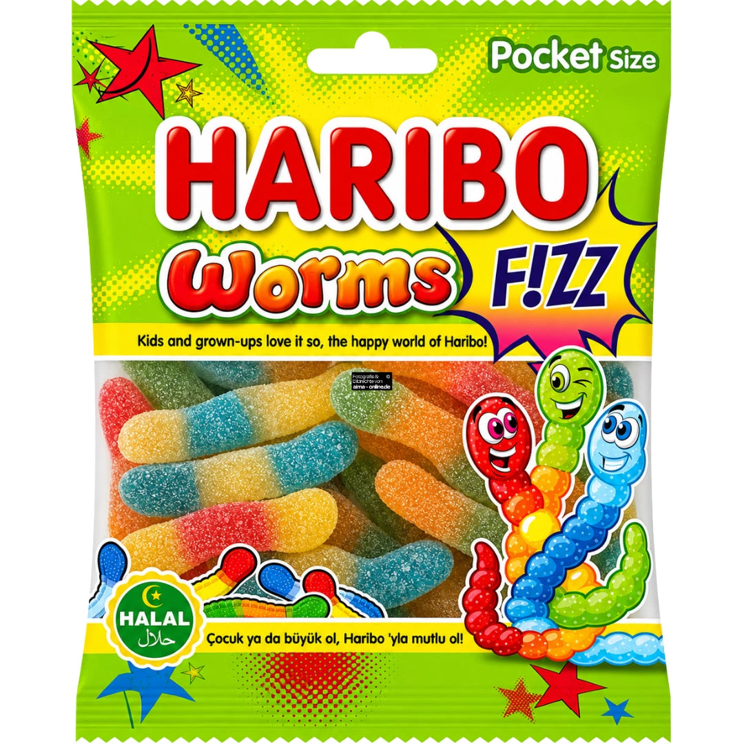 Haribo - Worms Fizz 100g