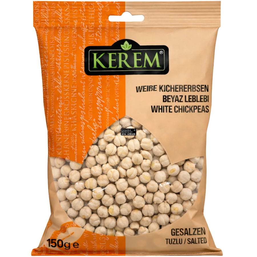 Kerem - Weiße Kichererbsen gesalzen, Tuzlu Beyaz Leblebi 225g
