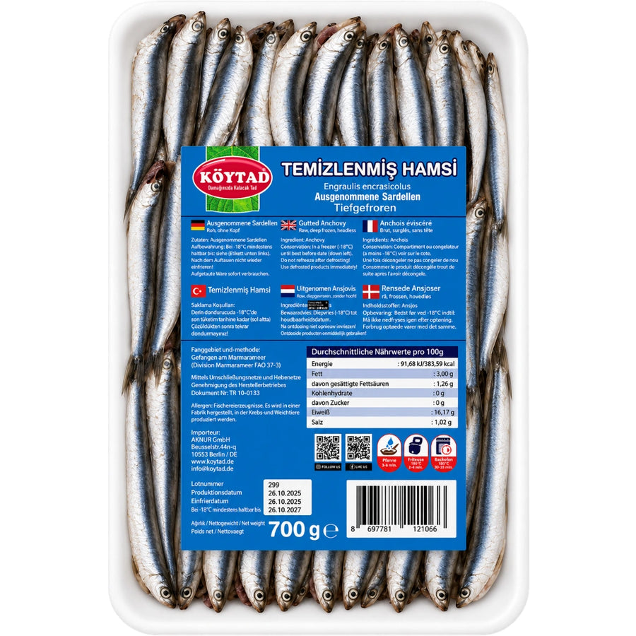 Köytad - Temizlenmiş Hamsi - Sardellen 700g