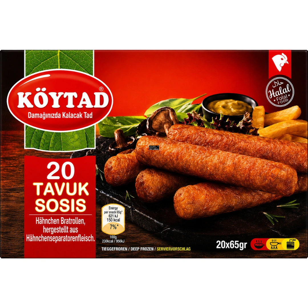 Köytad 20 Tavuk Sosis - 20 Hähnchen Bratrollen 1300g
