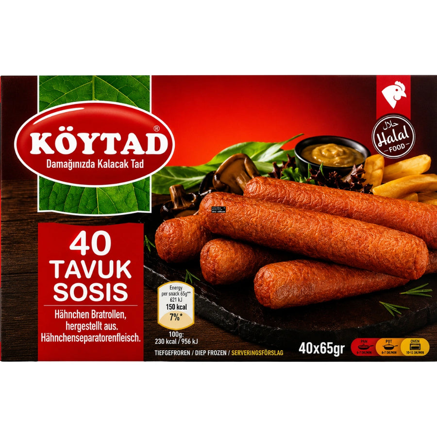 Köytad 40 Tavuk Sosis – 40 Hähnchen Bratrollen 2600g