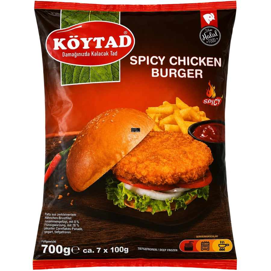 Köytad Spicy Chicken Burger - Pikante Hähnchenpatties 700g