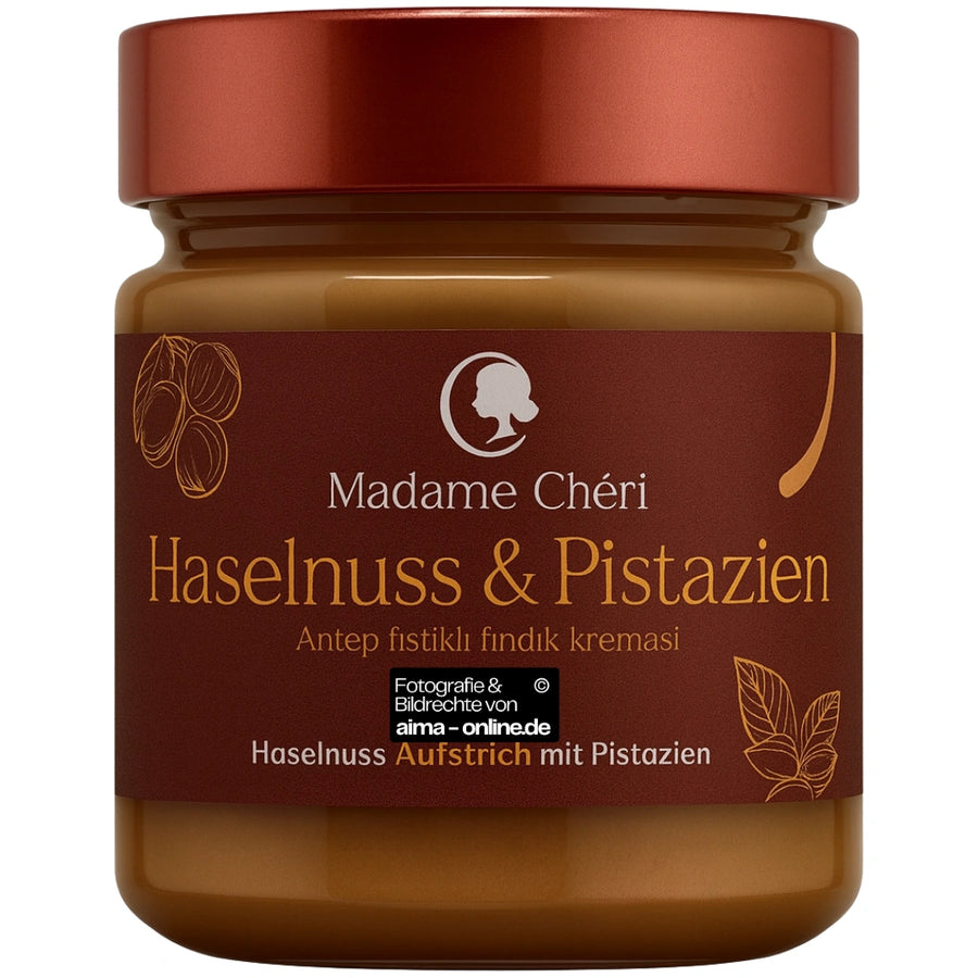 Madame Cheri - Haselnuss Aufstrich mit Pistazien, Antep Fistikli Findik Kremasi 200g