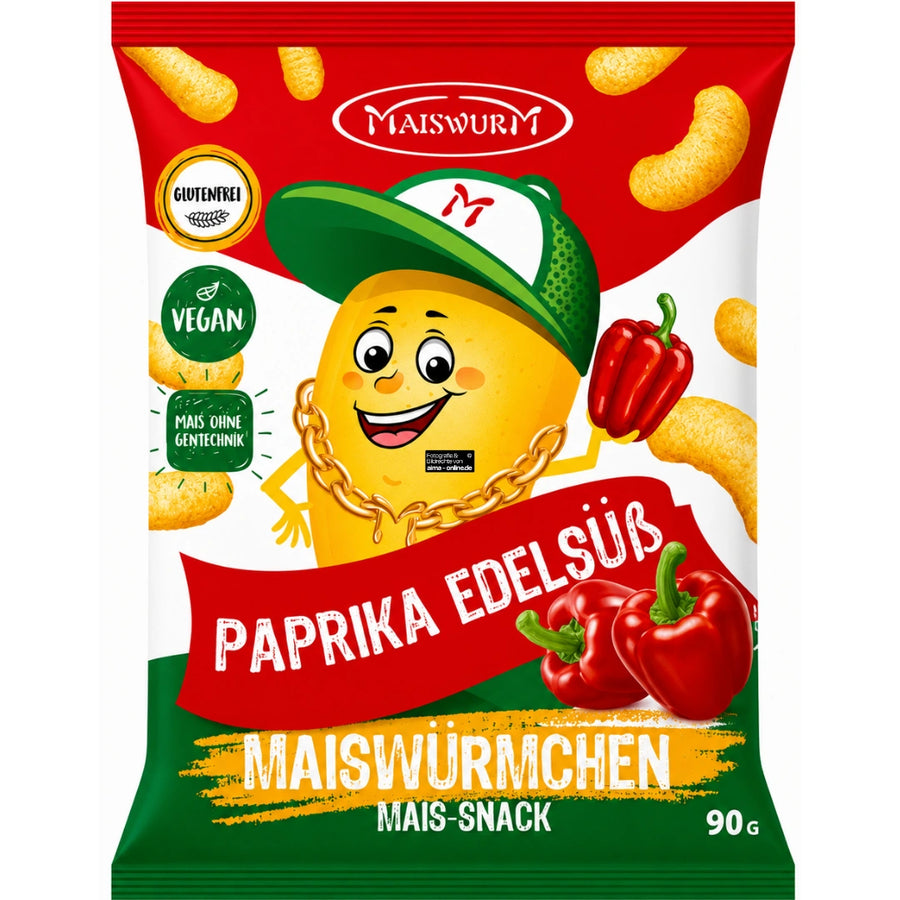 Maiswurm - Paprika Edelsüß Mais-Snack 90g