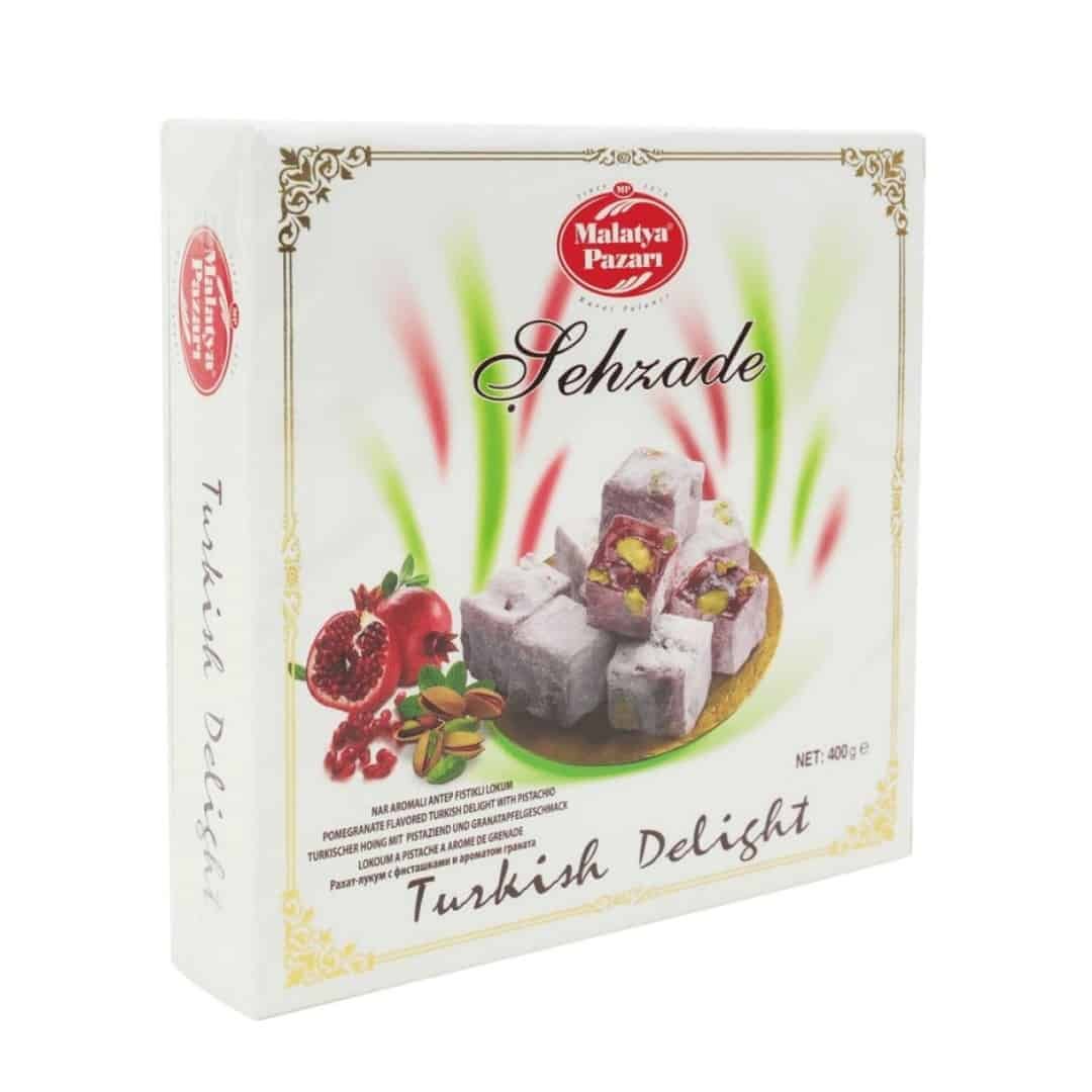 Malatya Pazarı Nar Aromalı Antep Fıstıklı Lokum - Nar Aromalı ve Antep Fıstıklı Lokum 400gr