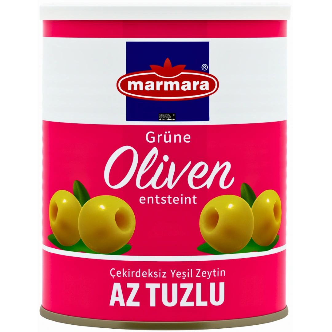 Marmara - Az Tuzlu Yesil Zeytin, Grüne Oliven entsteint 800g
