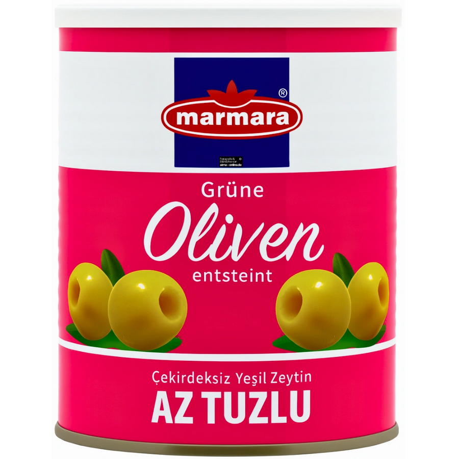 Marmara - Az Tuzlu Yesil Zeytin, Grüne Oliven entsteint 800g