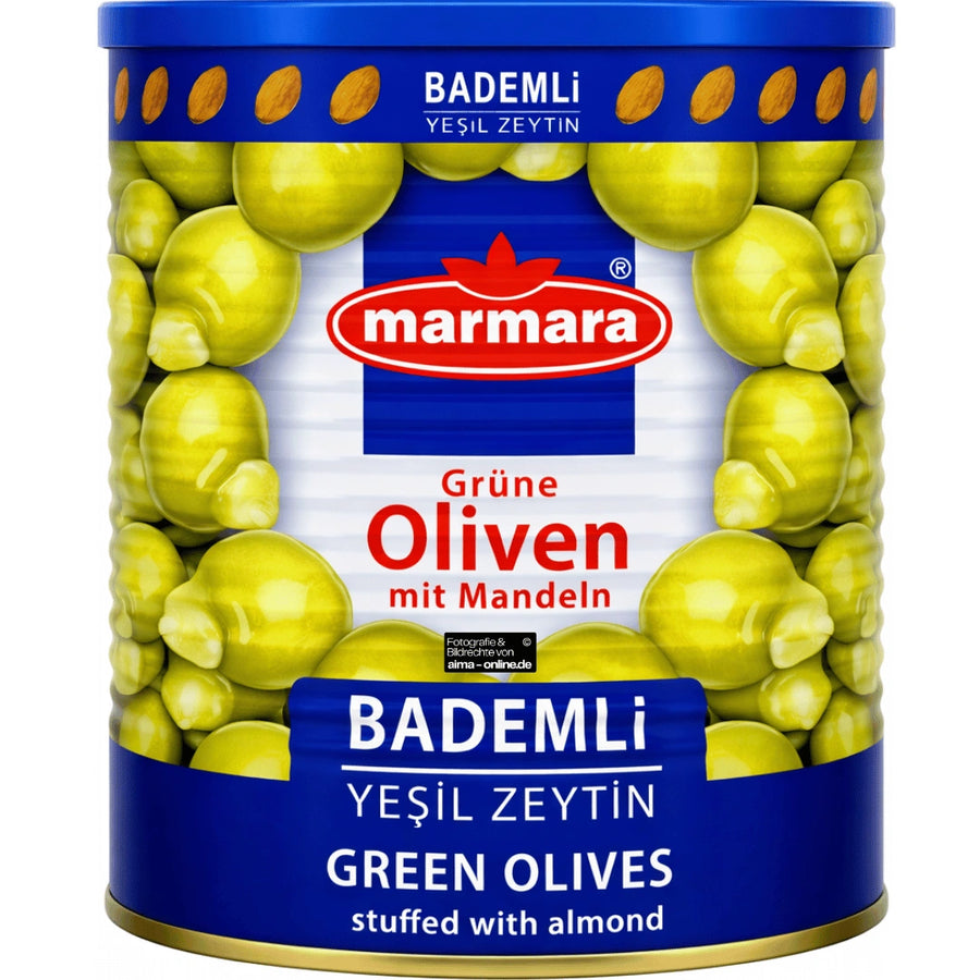 Marmara - Bademli Yeşil Zeytin, Grüne Oliven mit Mandeln 800g