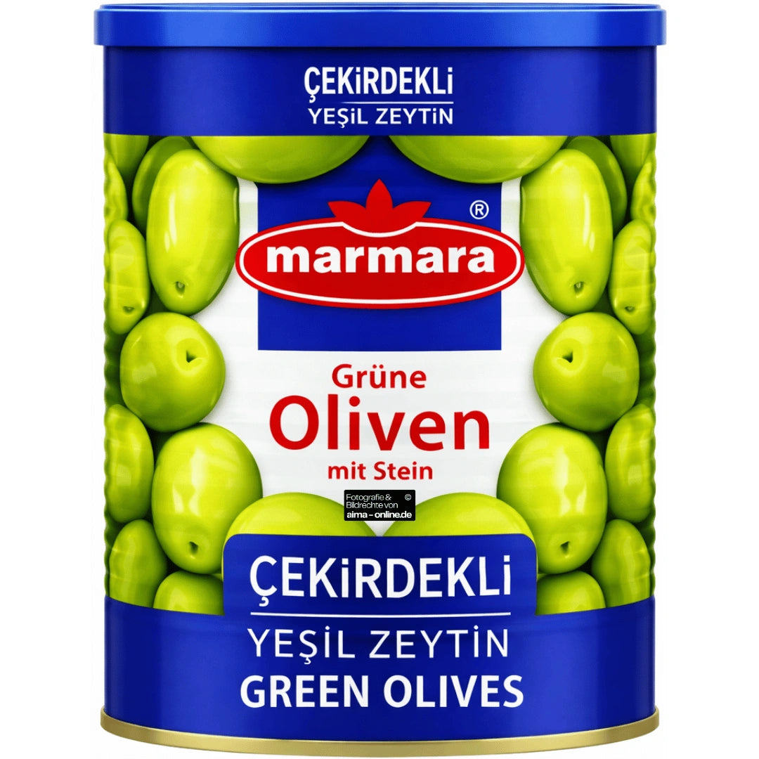 Marmara - Çekirdekli Yeşil Zeytin, Grüne Oliven mit Stein 800g