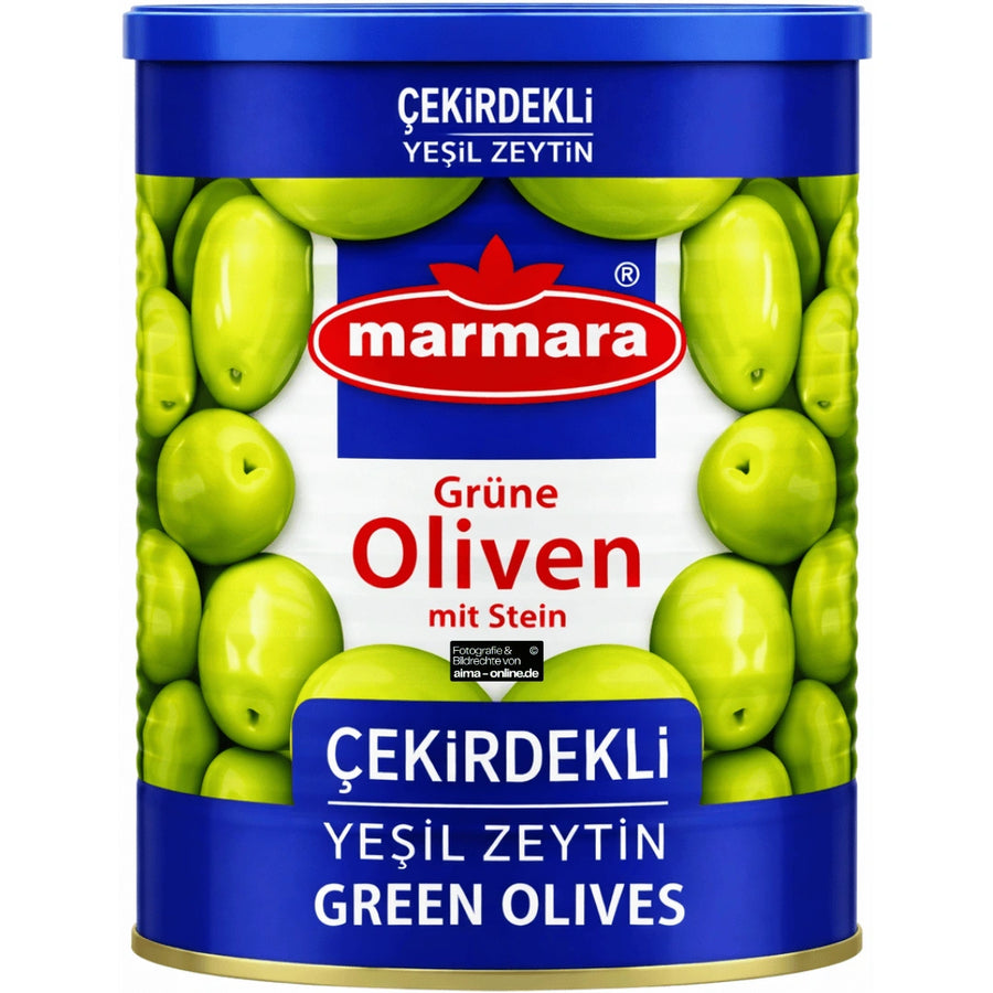 Marmara - Çekirdekli Yeşil Zeytin, Grüne Oliven mit Stein 800g