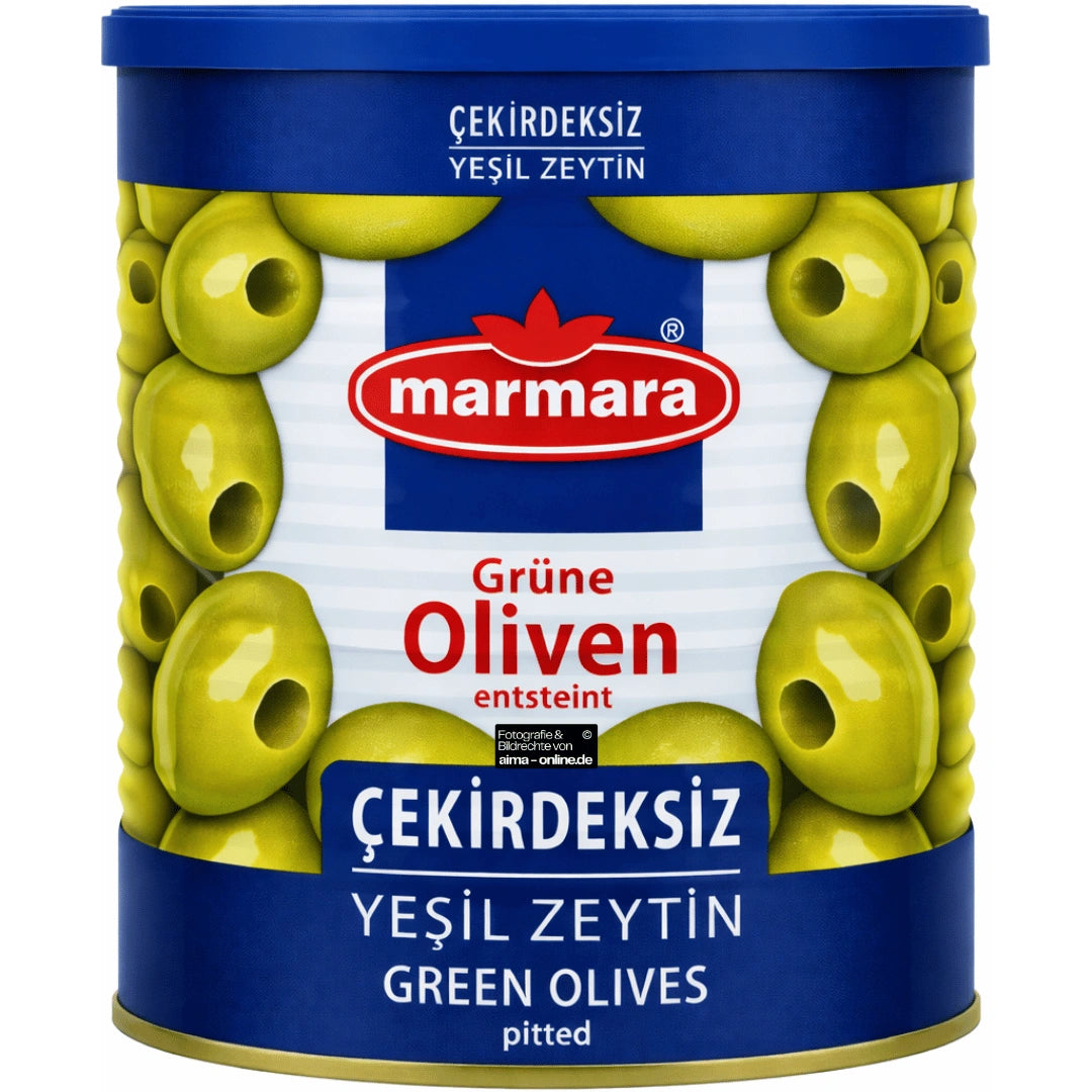 Marmara - Çekirdeksiz Yeşil Zeytin, Grüne Oliven entsteint 800g