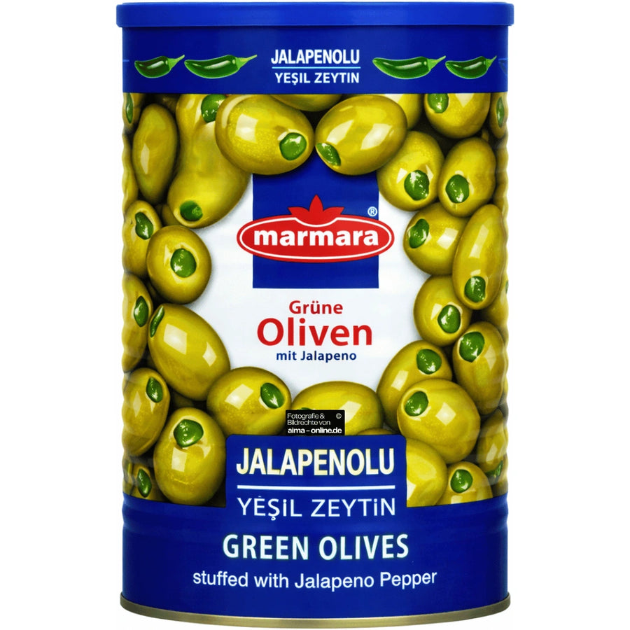 Marmara - Jalapenolu Yeşil Zeytin, Grüne Oliven mit Jalapeno 1250g