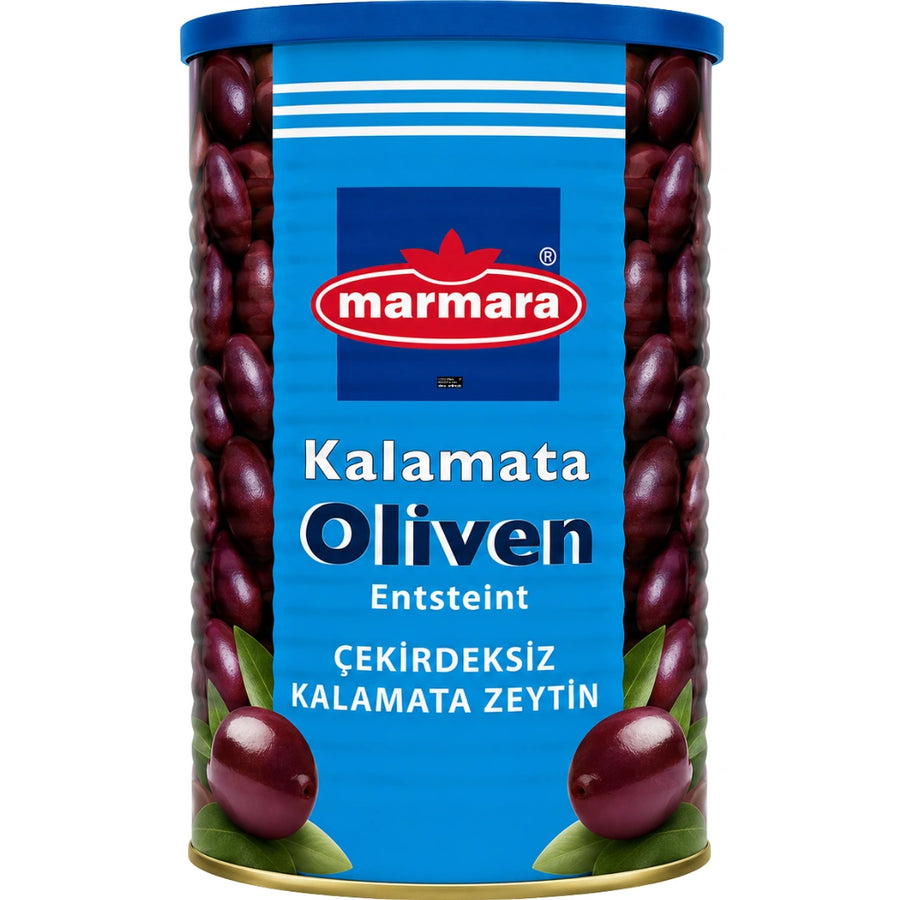 Marmara - Kalamata Oliven entsteint, Çekirdeksiz Kalamata Zeytin 620g
