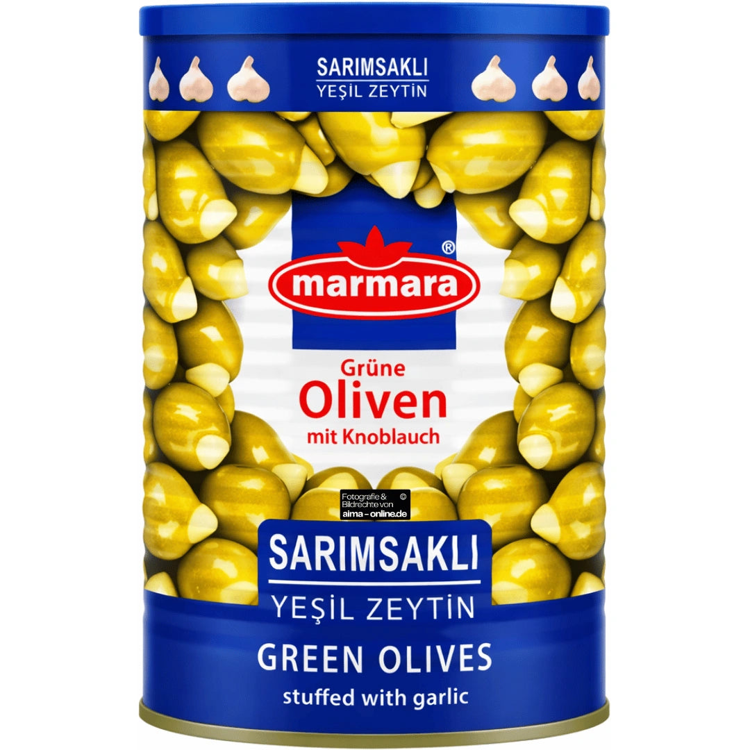 Marmara - Sarımsaklı Yeşil Zeytin, Grüne Oliven mit Knoblauch 1250g
