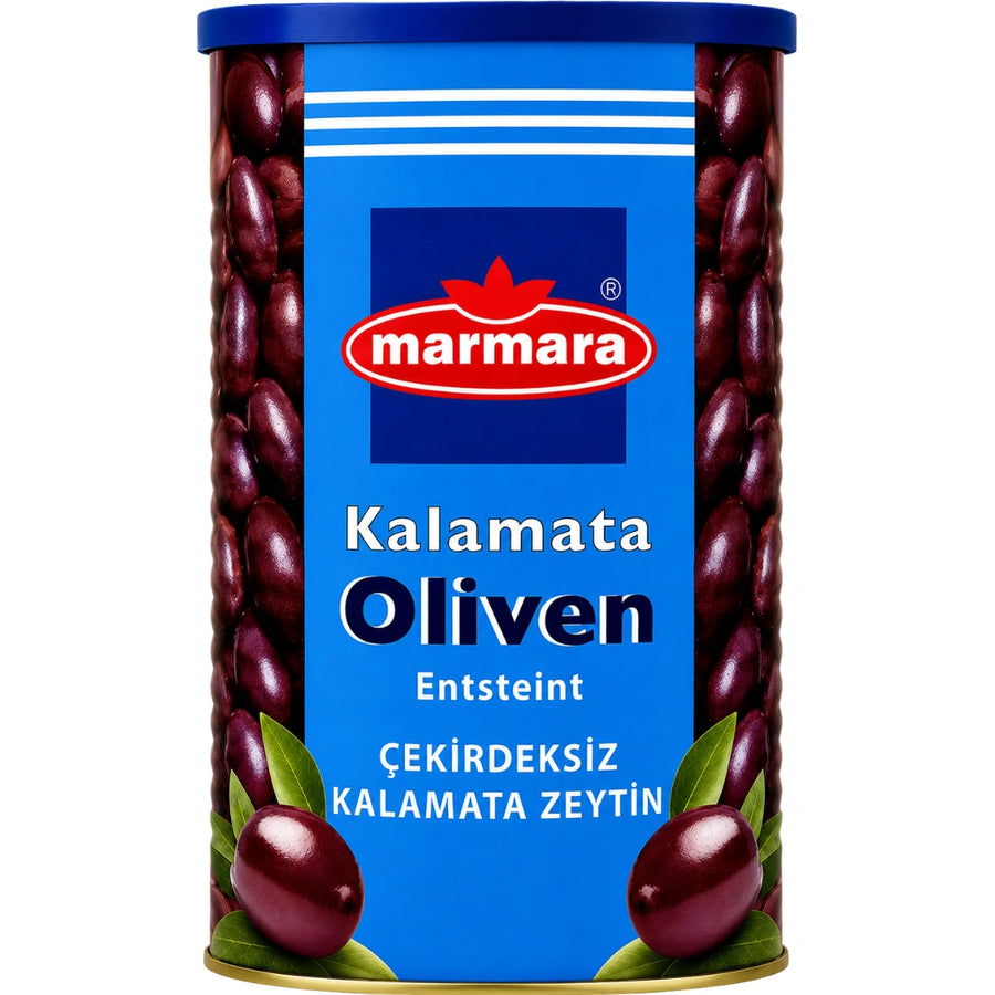 Marmara - Kalamata Oliven entsteint, Çekirdeksiz Kalamata Zeytin 620g