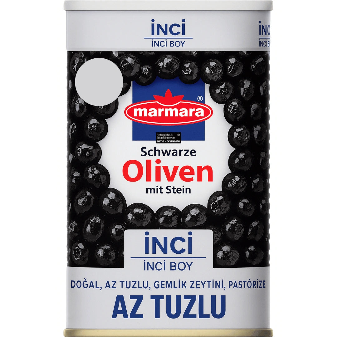 Marmara - Schwarze Oliven mit Stein, Siyah Zeytin Inci Boy 1300g