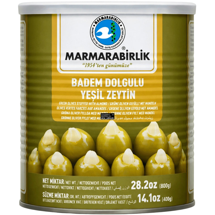 Marmarabirlik - Badem Dolgulu Yeşil Zeytin, Grüne Oliven Gefüllt mit Mandeln 800g