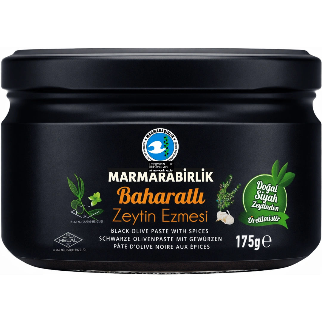 Marmarabirlik - Baharatli Zeytin Ezmesi, Schwarze Olivenpaste mit Gewurzen 175g