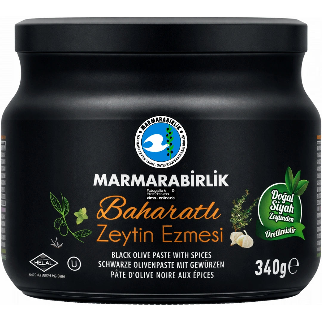 Marmarabirlik - Baharatli Zeytin Ezmesi, Schwarze Olivenpaste mit Gewurzen 530g
