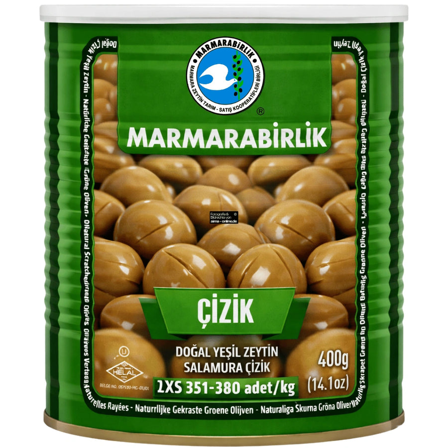 Marmarabirlik - Çizik Salamura Yeşil Zeytin, Grüne Oliven in Salzlake 800g