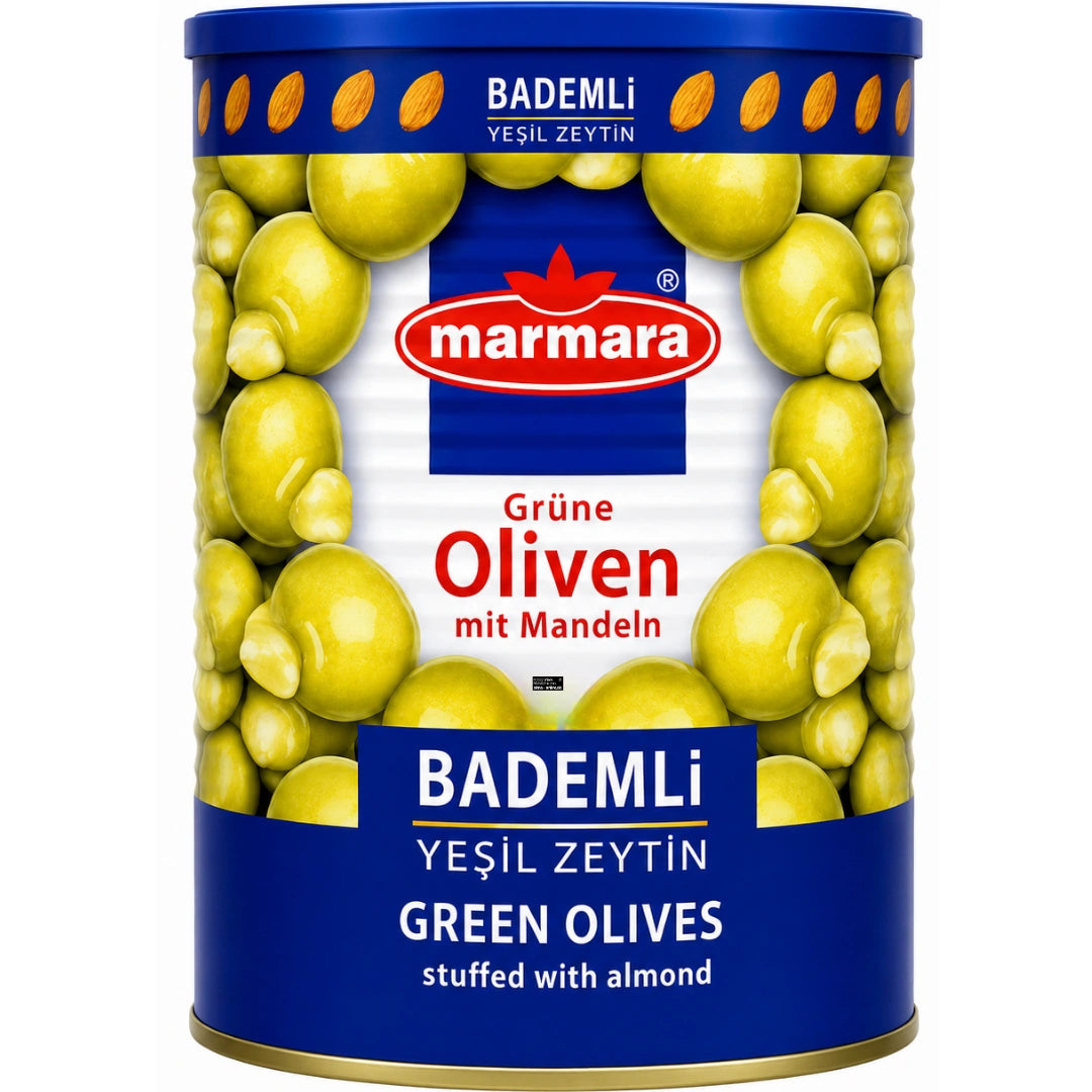 Marmara - Grüne Oliven mit Mandeln, Bademli Yeşil Zeytin 720g