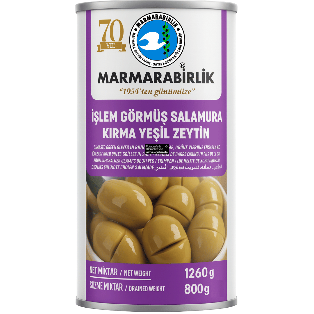 Marmarabirlik - Islem Gormus Salamura Kirma Yesil Zeytin