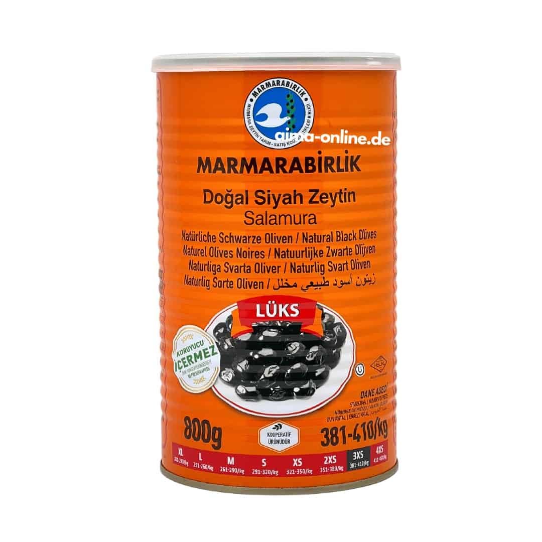 Marmarabirlik Lüks Natürliche Schwarze Oliven 1260g