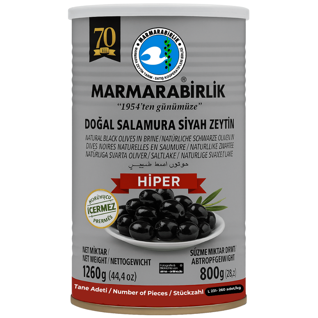 Marmarabirlik - Dogal Salamura Siyah Zeytin 1260g