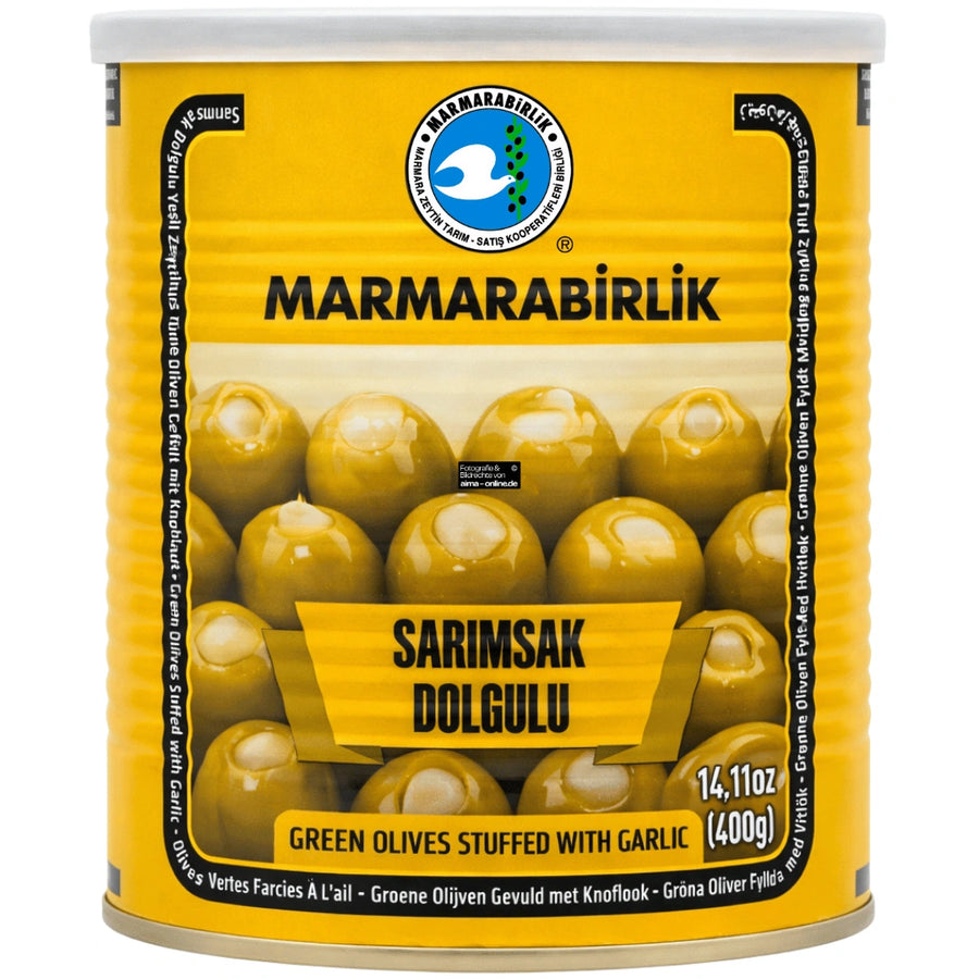 Marmarabirlik - Sarımsak Dolgulu Yeşil Zeytin, Grüne Oliven mit Knoblauch 800g