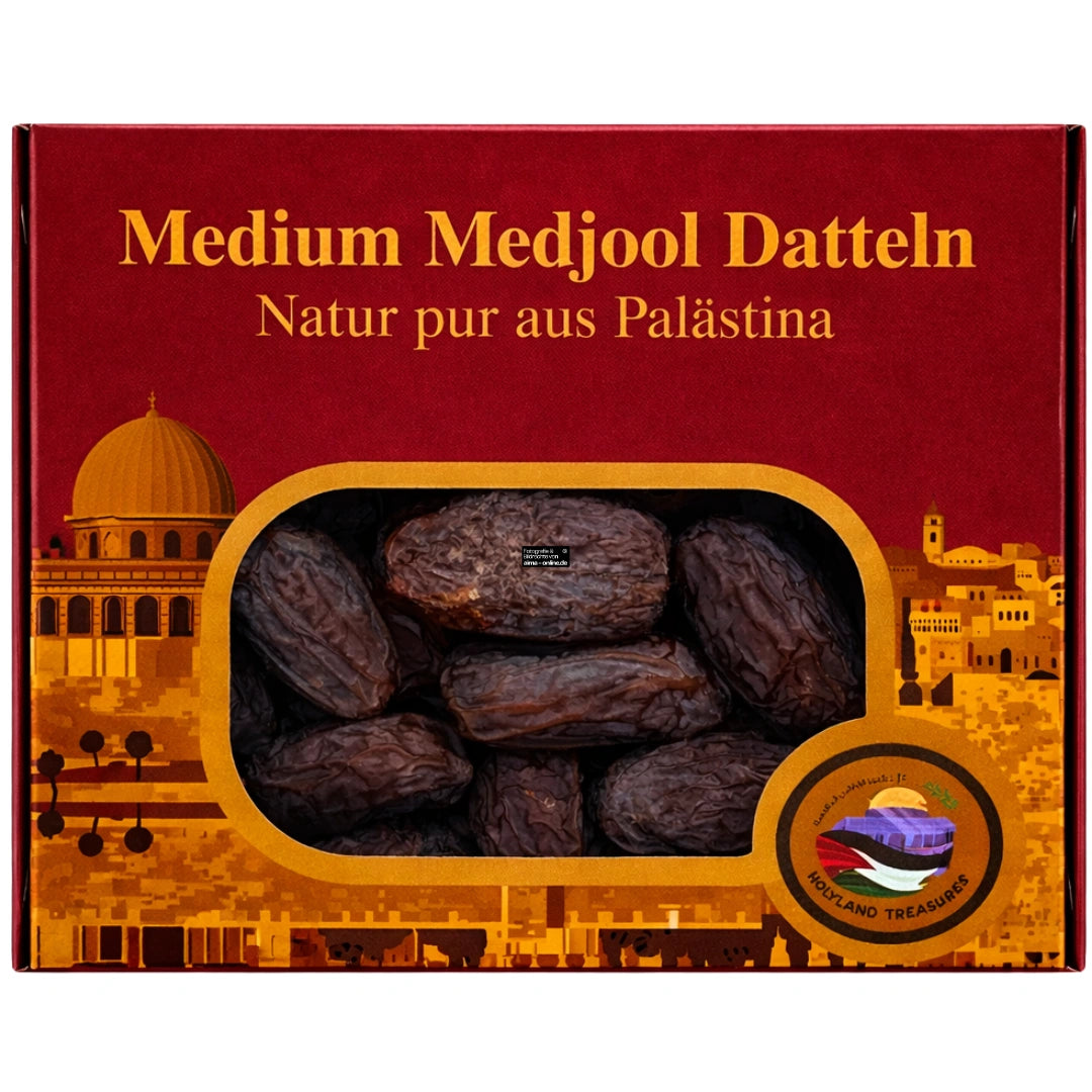 Holyland Treasures - Medium Medjool Datteln naturbelassen aus Palästina 750g