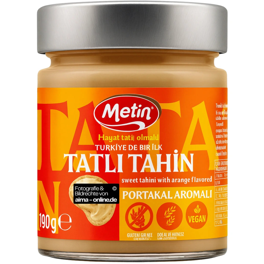 Metin - Orangenaroma süße Tahini, Portakal Aromali Tatli Tahin 250g