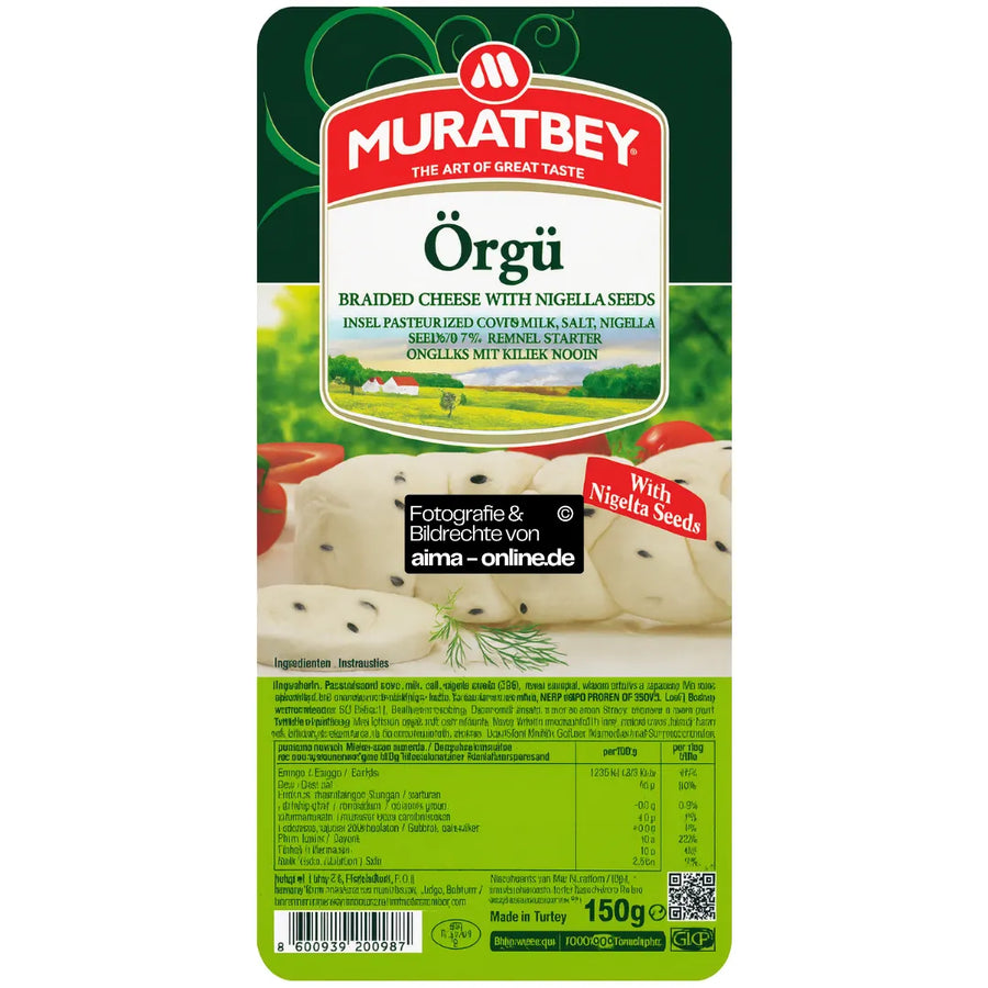 Muratbey - Zopf Stil Käse mit Schwarzkümmel, Cörek Otlu Örgü Peynir 150g