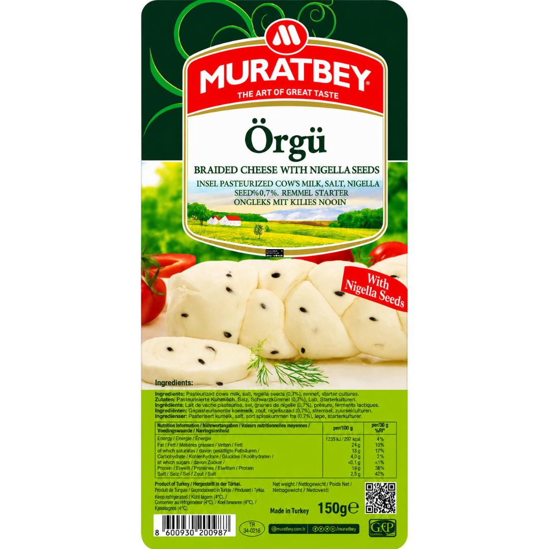 Muratbey - Zopf Stil Käse mit Schwarzkümmel, Çörek Otlu Örgü Peynir 150g