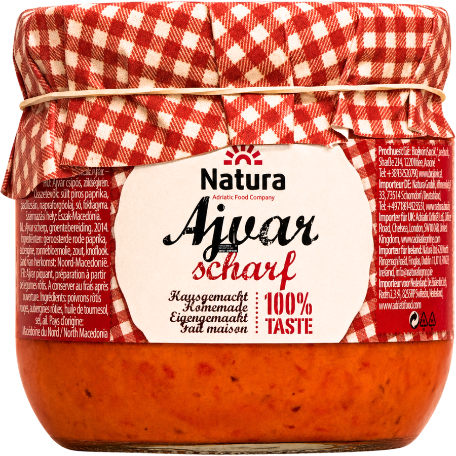 Natura - Auberginenpaste, Ajvar in Scharf 340g