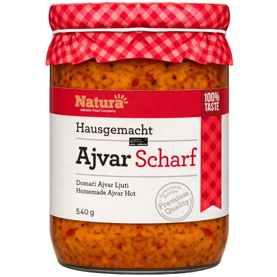 Natura - Hausgemachte scharfe Ajvar 540g
