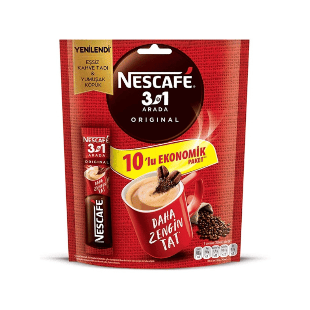 Nescafe 3 in 1, 10er Pack - Daha Zengin Tat