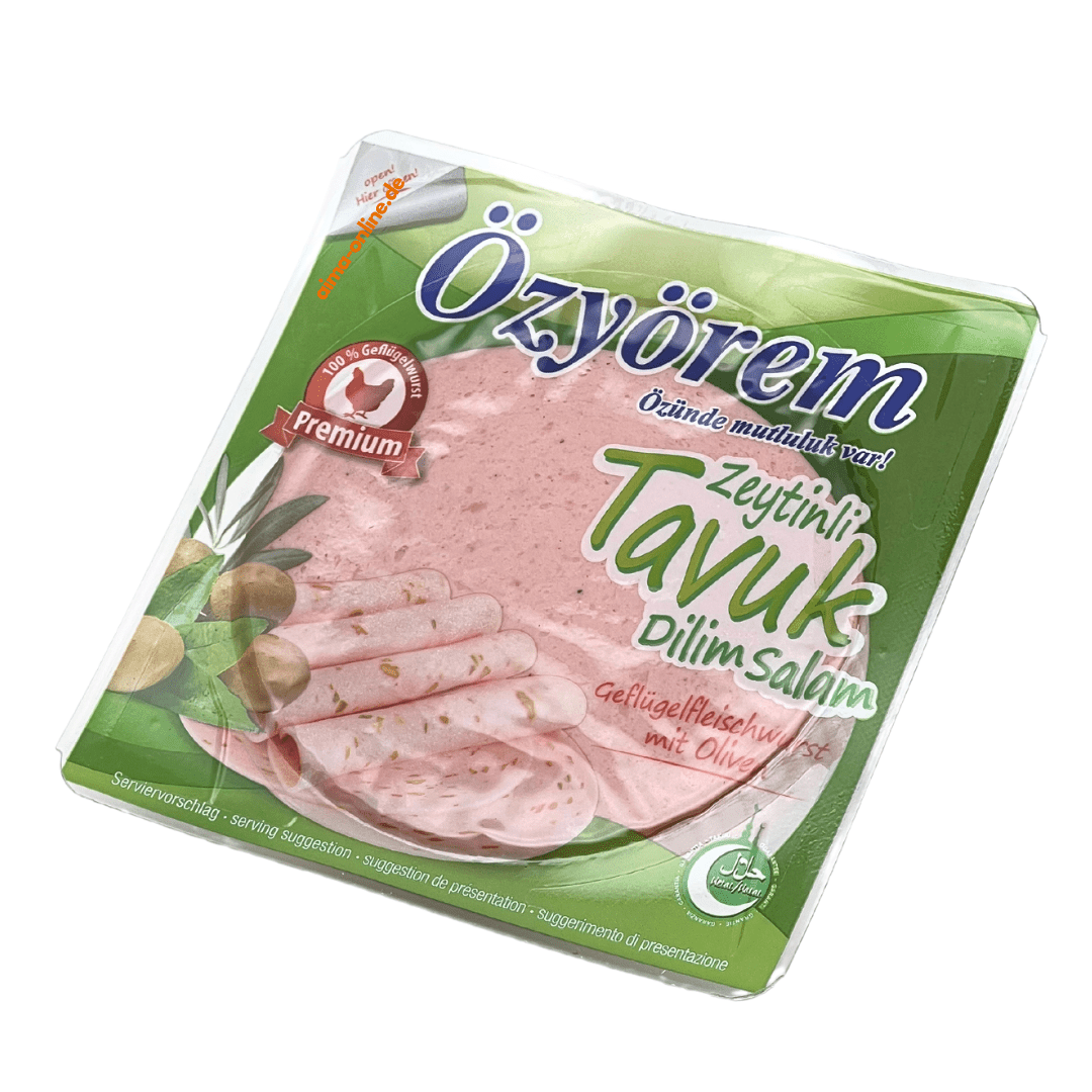 Özyörem Geflügelfleischwurst mit Oliven 200g