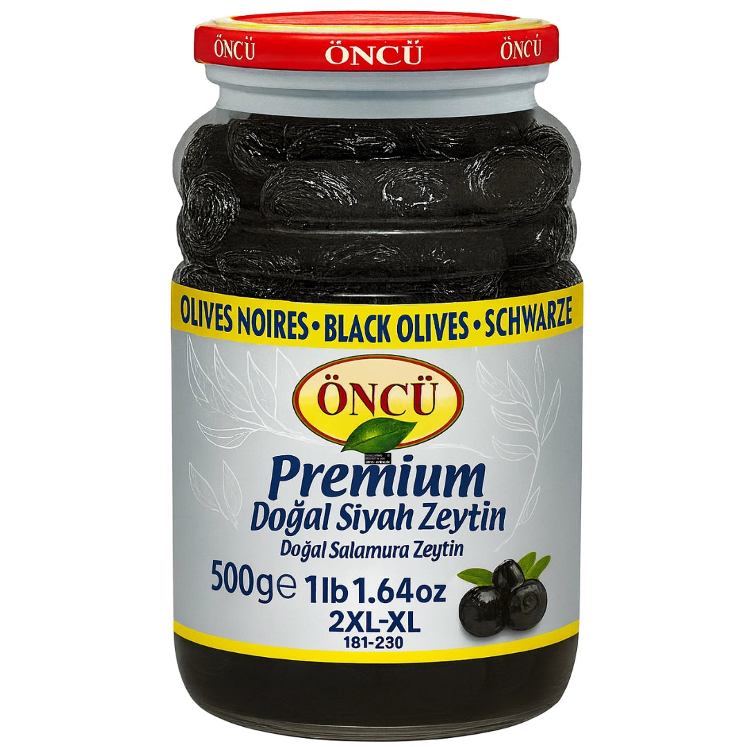 Öncü - Premium Doğal Siyah Zeytin, Schwarze Oliven 500g