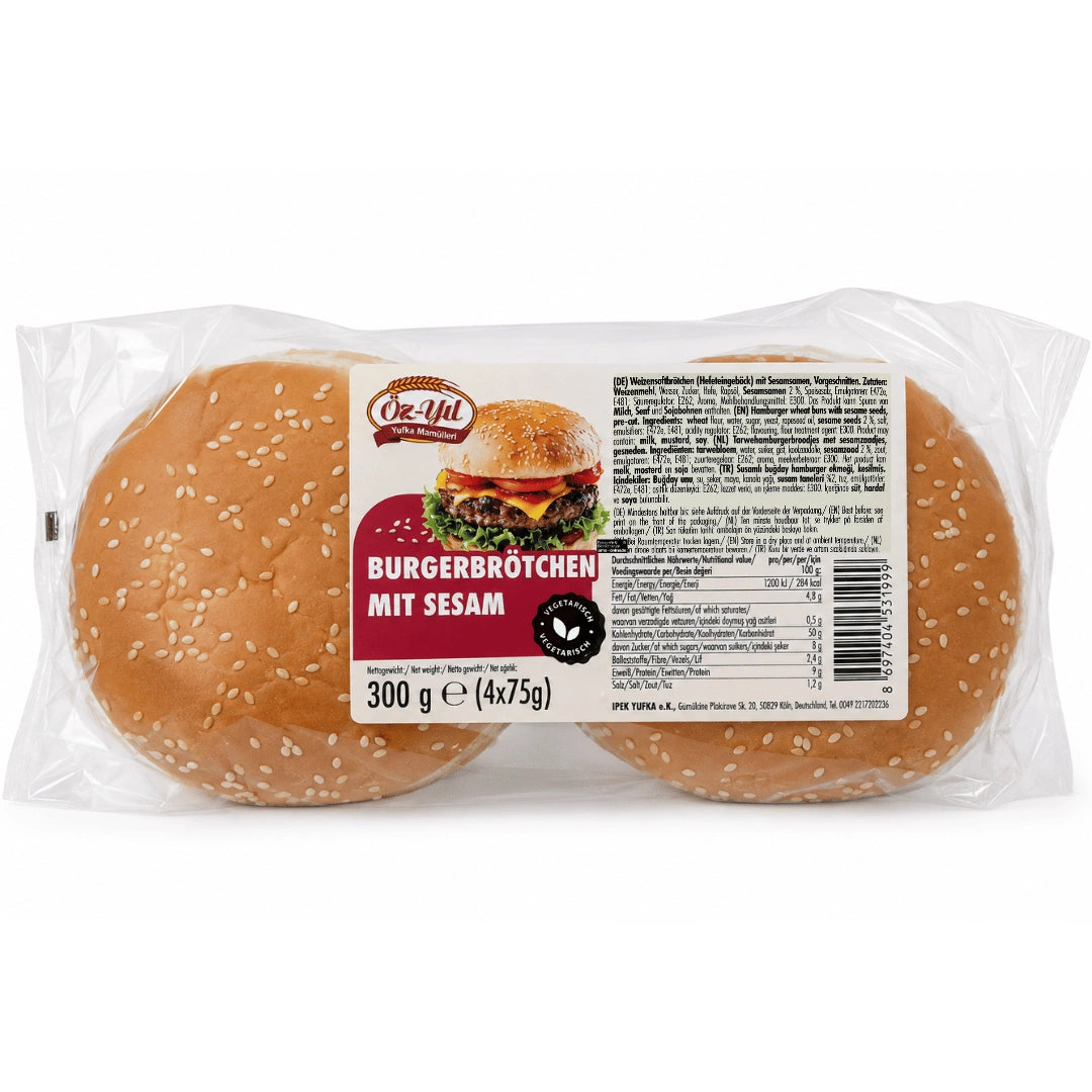 Öz-Yıl - Burgerbrötchen mit Sesam 300g (4x75g)