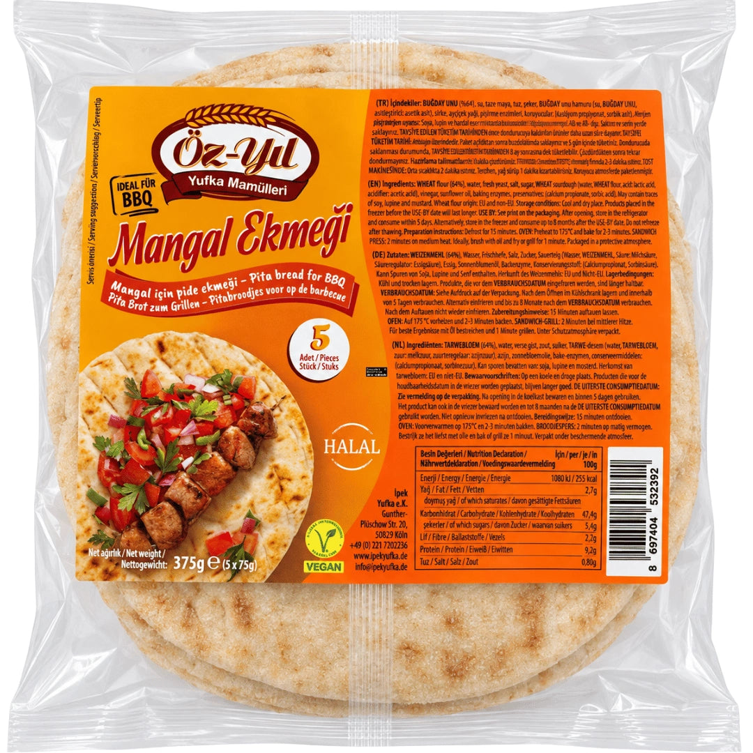 Öz-Yıl - Pita Brot zum Grillen, Mangal Ekmeği 5 Stück 375g