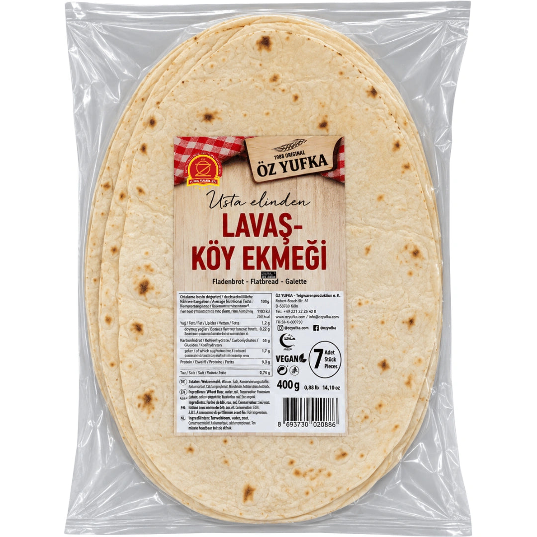 Öz Yufka - Fladenbrot, Lavaş Köy Ekmeği 7 Stück 400g