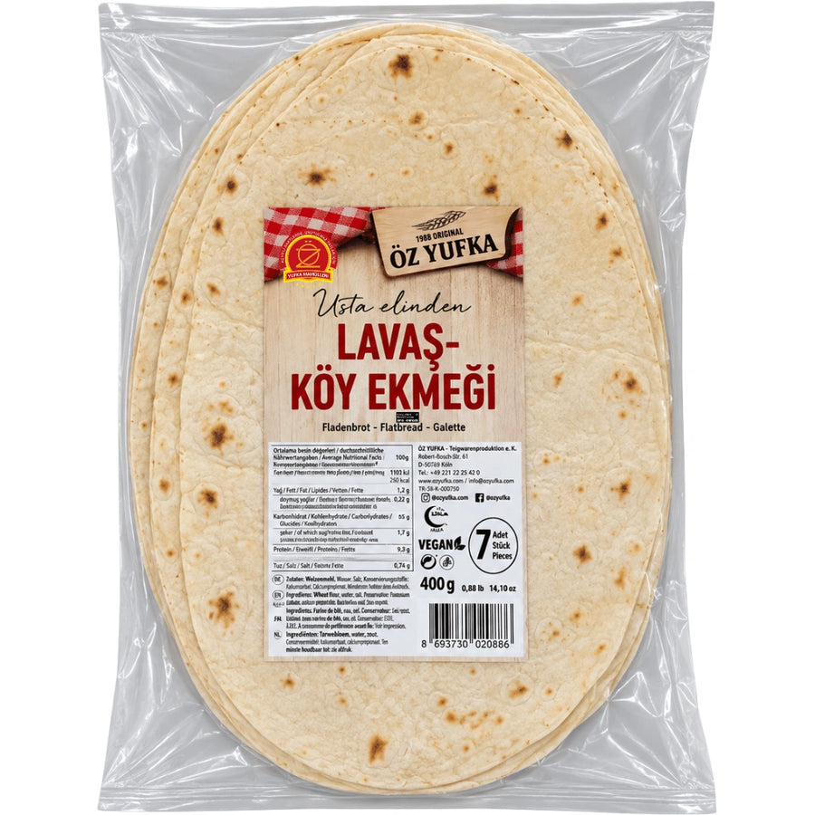 Öz Yufka - Fladenbrot, Lavaş Köy Ekmeği 7 Stück 400g