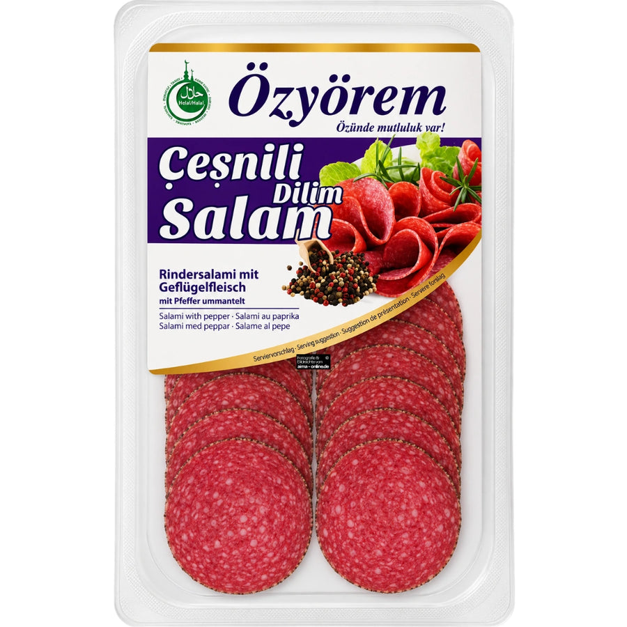 Özyörem - Rindersalami mit Geflügelfleisch mit Pfeffer ummantelt 80g