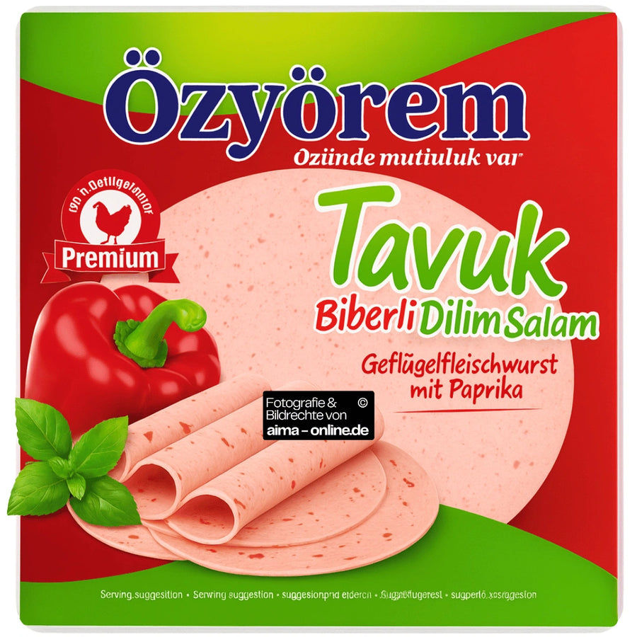 Özyörem - Geflügelfleischwurst mit Paprika, Tavuk Biberli Dilim Salam 200g