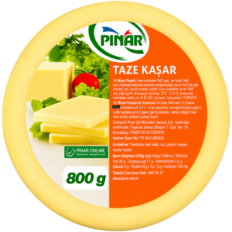 Pinar - Halbfester Schnittkäse (Kashkaval), Taze Kasar Peyniri 800g
