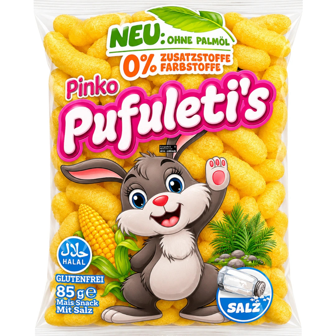 Pinko Pufuleti's - Mais Snack mit Salz 85g